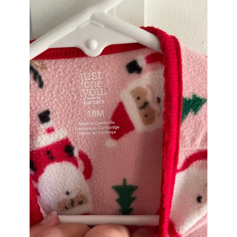 Girls 18 month footed Christmas pajamas